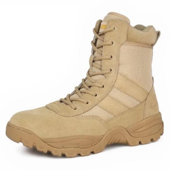 Jacata Other - Jacata H20514 Mens Tactical Military Work Boots Sand Tan Suede Side Zip Sz 10.5